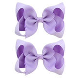 2Pcs/lot 4'' Cute Solid Grosgrain Ribbon Bowknot Hair Clips For Girls Handmade Hairpins Barrettes Headwear Kids Hair Accessories