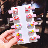 10PCS/Set New Girls Cute Cartoon Ice Cream Unicorn Hair Clips Kids Lovely Hairpins Headband Barrettes Fashion Hair Accessories