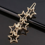 Fashion Metal Love Heart Hair Clip Elegant Star Round Barrette for Women Girls Sweet Hairpins Barrettes Hair Accessories