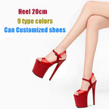 kamames Walking Show Artifact Model high-heeled Shoes Sandals Thin-heeled 20cm Sexy Black Platform Hate Sky Women Shoes Summer New 2020