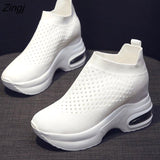 kamames Platform Wedges Women's Sneakers Spring autumn High Quality Mesh Breathable Increased women's shoes Casual Shoes Y997
