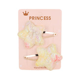 2Pcs/set Glitter Cartoon Cartoon Love Heart Crown Hair Clips For Girls Handmade Hairpins Boutique Barrette Kids Hair Accessories