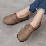 GKTINOO Spring Ladies Genuine Leather Handmade Shoes Women Hook &Loop Flat Shoes Women 2021 Autumn Soft Loafers Flats