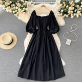 kamames Women Maxi  Summer A-line Party Fashion Dress Female New Casual Vintage High Waist Sundress Vestidos Robe Female Clothing