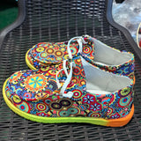 kamames New Large-Size Lace Color Low-Top Single Shoes Female National Style Graffiti Lazy Canvas Flat Soles