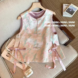 kamames Chinese Style Printing Bandage Design Feeling Vest Women's Dress Gentle And Fashionable To Wear Sleeveless Vest