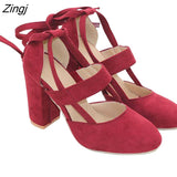 kamames kamames Women Pumps Plus Size 35-43 Women Heels Chaussures Femme Gladiator Summer High Heels For Party Wedding Shoes Women Thick Heels 1215-1