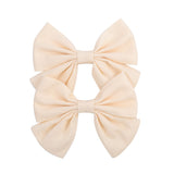 2022 Lovely Baby Girls Print Flower Bohemian Style Bow BB Hair Clips Headwear Children Cute Cotton Hairpins Hair Accessories