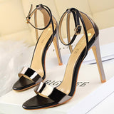 BIGTREE Shoes Pu Leather High Heels 2022 New Women Heels Sexy Stiletto Heels 11 Cm Party Shoes Color Matching Women Sandals