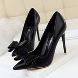 BIGTREE Shoes Bow Woman Pumps Sexy High Heels Shoes Women Stiletto Casual Women Heels Office Shoes Women Basic Pump Ladies Shoes