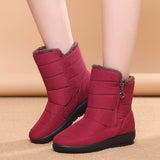 kamames kamames And Winter Middle Boots And Velvet Warm Waterproof Snow Boots Female Students Short Boots Mother Cotton Shoes