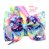 8inch JoJo Bows JoJo Siwa Printed Grosgrain Ribber Hair Bow For Baby Girls Rainbow Handmade Hair Clips Headwear Hair Accessories