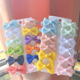 12Pcs/set Grosgrain Ribbon Bowknot Hairpins For Cute Girls Colorful BB Hair Clips Mini Barrettes Headwear Kids Hair Accessories