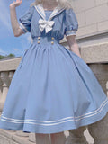 kamames Sweet Lolita Style Women Dress Fashion Cute Bow Puff Sleeve Cosplay Patchwork Dresses Kawaii Girl Y2k Robe Vestido