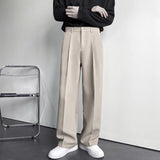 kamames Classic Solid Color Trousers Feel All Kinds Of Men's Casual Pants Live Pleated Spring And Autumn Loose Trousers Korean Version Business