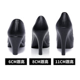 kamames Cheongsam Catwalk High Heels Women's Stilettos Black Large Size 4243 Professional Work Shoes