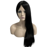 Jewish Wigs Europeen Hair Human Hair Silky Straight 1# Jet Black Color 4x4 Jewish Wig Silk Top For White Woman