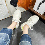 kamames kamames Women With Small White Shoes 2024 Tie Candy-Colored Thick-Soled Sports Shoes, Match-Colored Daddy Shoes, Net-Top Casual Shoes