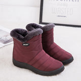 kamames Warm Plush Casual Shoes for Women Plus Size Waterproof Wedges Snow Boots Platform Ankle Boots Women Side Zipper Booties