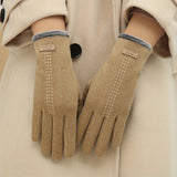 Women's Fleece Lined Winter Gloves, Windproof Touch Screen Outdoor Thermal Cycling Driving Gloves