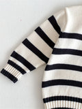 Boys Knit Pullover Sweater – Comfy Striped Cotton Casual Crew Neck Pullover Top For Fall/Winter