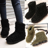 kamames Boots Women Woman Snow Boots Shoes Mid Calf Velvet Fur Warm Laides Warm Cotton Padded Snowboots Shoes Female Botas Mujer