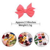 20Pcs/lot Solid Colors Bow Hair Clips For Cute Girls Handmade Cotton Bows Clip Hairpins Barrettes Headwear Kids Hair Accessories