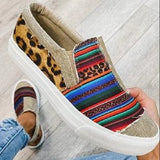 kamames Autumn And Winter New Large-Size Women's Shoes Snakeskin Spliced Polyurethane Flat-Bottomed Canvas Shoes Women's Singles Shoes