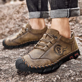 kamames kamames New Men's Casual Shoes Handmade Outdoor Travel Shoes Fashionable British Leather Shoes Breathable Men's Shoes