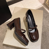 kamames High-Heeled Fairy Mary Jane Shoes Spring 2024 New Vintage Medium-Heeled JK Shoes Lori Black Single Shoes