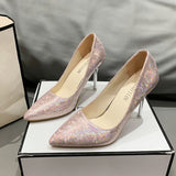 kamames New Fashionable High-Heeled Sandals, Thin High-Heeled Pointed Sexy High-Heeled Shoes, Fashion Large-Size High-Heeled Shoes