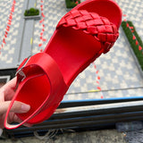 kamames Shoes Women's Summer 2022 New Size 43 Buckle Casual Beach Sandals Women Height Increase Closed Toe Roman Sandals
