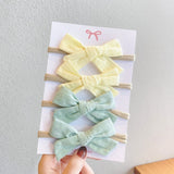 4Pcs/Set Soft Nylon Baby Girl Headband Bowknot Newborn Headbands Elastic Hair Bands Infant Turban Headwear Kids Hair Accessories