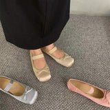 kamames Square Head Ballet Shoes Women's Shoes 2024 New Spring Minority Evening Mary Jane Peas Shoes