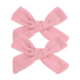 2020 Lovely Baby Solid Hair Bows With Clip Bowknot Hair Clips Headwear Children Cute Cotton Hairpins Barrettes Hair Accessories