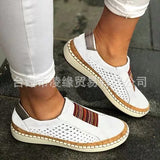 kamames kamames Single Shoes Women 2023 Summer New Flat Ribbon Set Foot Spell Color Large Size Women's Shoes