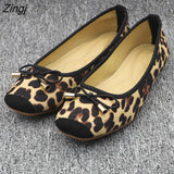 kamames Leopard Ballet Women Slip on Loafers Ladies Ballerina Platform Flats Comfortable Casual Flat Shoes