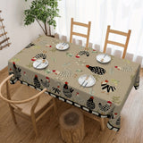 1pc Rustic Farmhouse Tablecloth - Vibrant Rooster Pattern, Ultra-Stain Resistant, Anti-Slip & Wrinkle-Free - Perfect Country Chic Home Decor