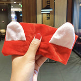 Wash Face Hair Holder Hairbands Soft Warm Coral Fleece Bow Animal Ears Headband For Women Girls Turban Fashion Hair Accessories