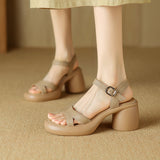 kamames kamames Platform Platform Sandals 2024 New Summer High Heels Thick Heels Fairy Style Roman Shoes