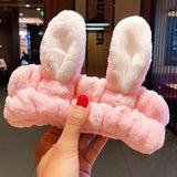 Wash Face Hair Holder Hairbands Soft Warm Coral Fleece Bow Animal Ears Headband For Women Girls Turban Fashion Hair Accessories