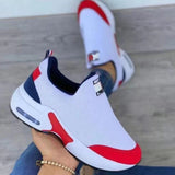kamames New Net Surface Flying Weaving Shoes Women's Leisure Air Cushion Sports Shoes Large Size Thick-Soled Mesh Shoes