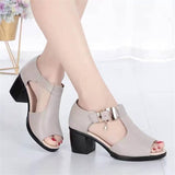kamames Shoes Sandals Women's Summer New Roman Women's Thick Heels All-match Medium Heel Thick Women's Shoes designer sandals