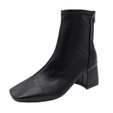 kamames kamames Boots 2024 New Women's Boots Winter Head Back Zipper Short Boots Women's Thick Heels Children's Shoes
