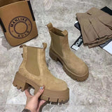 kamames Boots Suede Leather Women Flat Platform Short Boots Ladies Shoes Fashion Autumn Winter Boots Platform Shoes