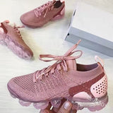 kamames kamames New Korean Breathable Sports Shoes Women's Inner Heightened Flying Weaving Shoes Tie Breathable Running Shoes In Front Of Them