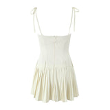 Zingj New Pleated Hem Slim Mini Suspender Dress