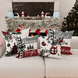 Set of 4 Luxurious Christmas Velvet Cushion Covers - Vibrant Festive Tree, Snowflake, and Ornament Designs - Soft, Zippered, Machine Washable, 100% Polyester Cases for Sofa and Bed Decor, Perfect for Living Room, Seasonal Throw Pillowcases - Inserts Not I