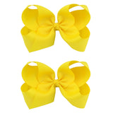 2Pcs/lot 6'' Solid Color Grosgrain Ribbon Bows Hair Clips For Cute Girls Large Handmade Hairpins Barrettes Kids Hair Accessories