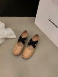 kamames Low-Heeled Square-Headed Ballet Shoes 2024 New Summer Vintage Mary Jane Spring And Autumn Flat Soles